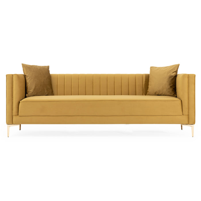 Angelina Midcentury Channel Tufted Sofa 84 (6 Colors)
