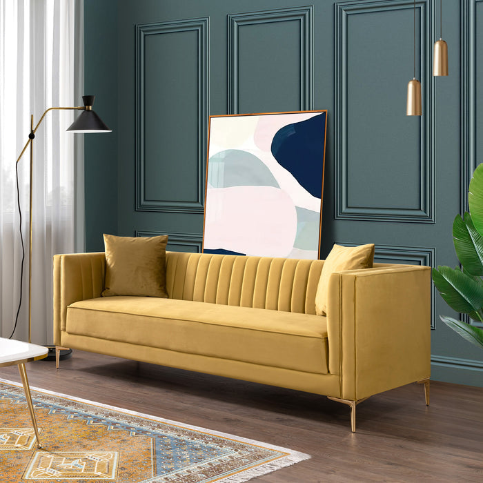 Angelina Midcentury Channel Tufted Sofa 84 (6 Colors)
