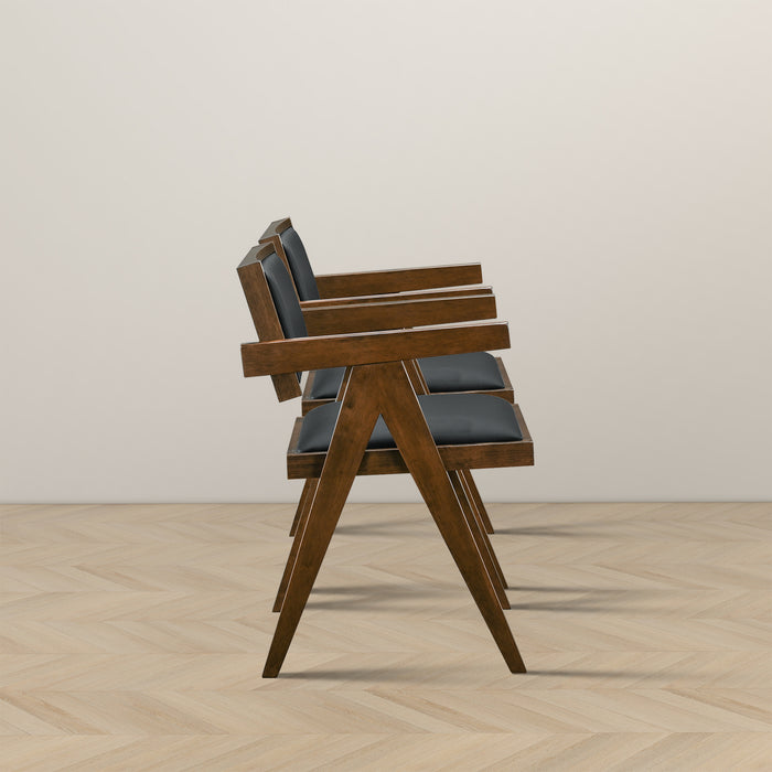 Athena Faux Leather Upholstered Armchairs (Set of 2)