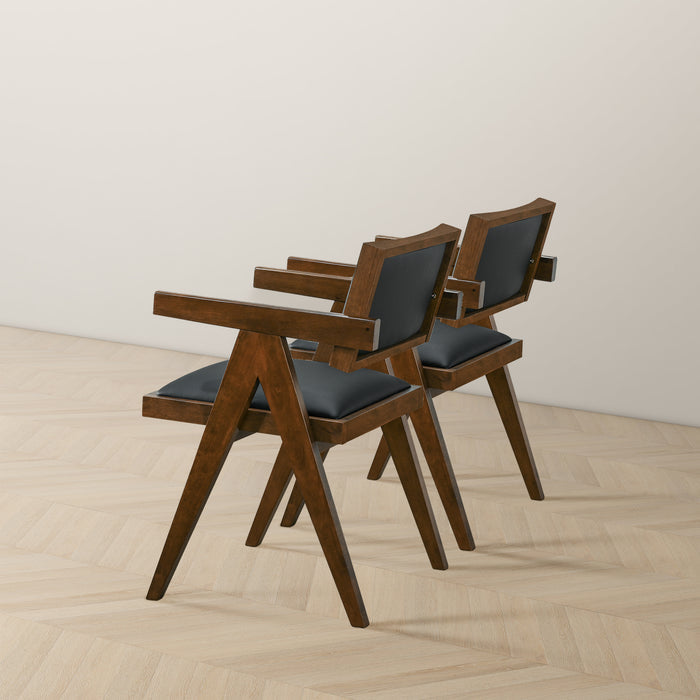 Athena Faux Leather Upholstered Armchairs (Set of 2)