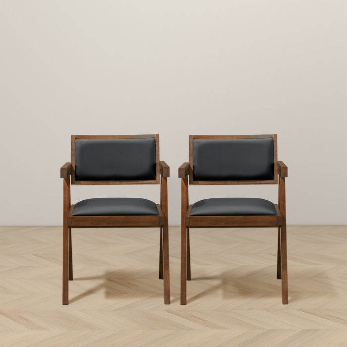 Athena Faux Leather Upholstered Armchairs (Set of 2)