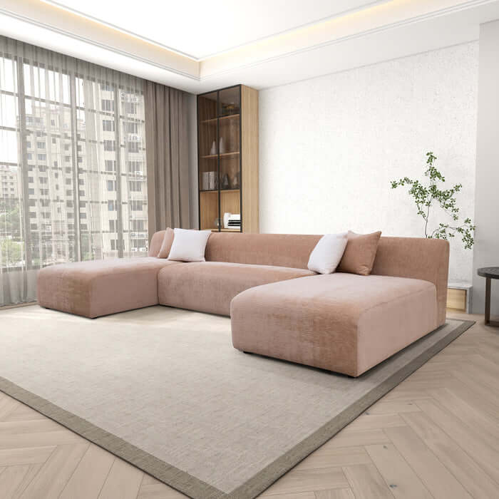 Audrey Modern Dual Chaise Sectional Sofa 140 (2 Colors)