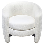 Avalon Modern White Boucle Barrel Armchair