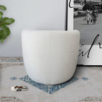 Avalon Modern White Boucle Barrel Armchair