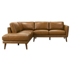 Benson L Shape Leather Sectional Chaise Sofa 97' (2 Colors)