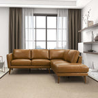Benson L Shape Leather Sectional Chaise Sofa 97' (2 Colors)