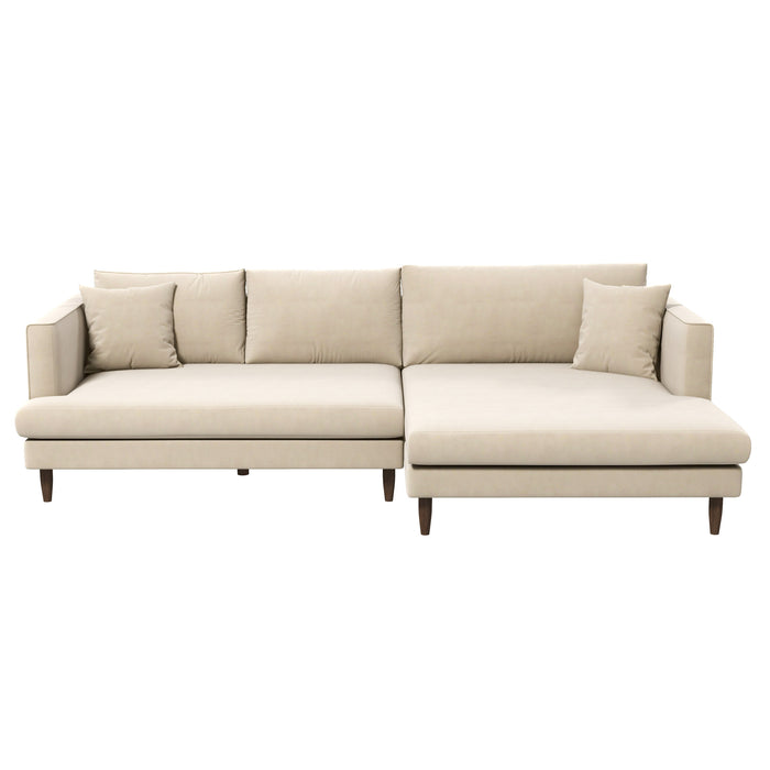 Blake Velvet Upholstered L-Shape Chaise Sofa Sectional 107
