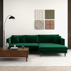 Blake Velvet Upholstered L-Shape Chaise Sofa Sectional 107