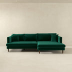 Blake Velvet Upholstered L-Shape Chaise Sofa Sectional 107