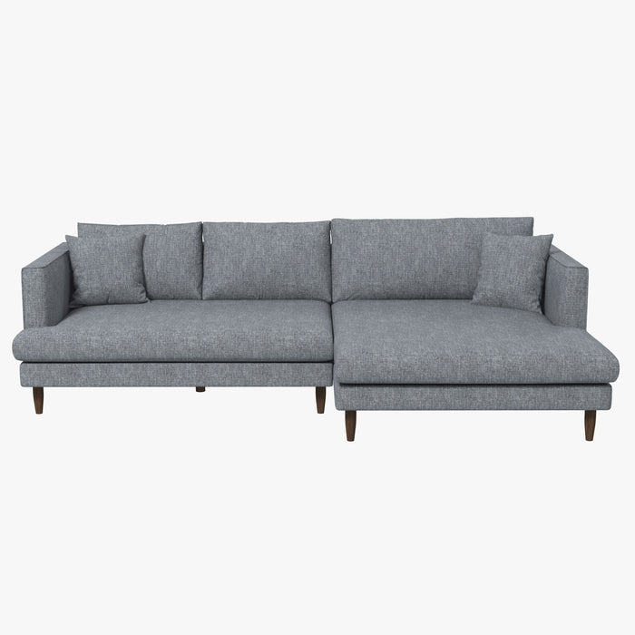 Blake Velvet Upholstered L-Shape Chaise Sofa Sectional 107