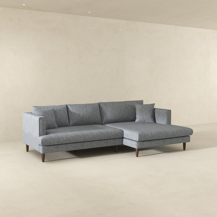 Blake Velvet Upholstered L-Shape Chaise Sofa Sectional 107