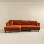 Blake Velvet Upholstered L-Shape Chaise Sofa Sectional 107
