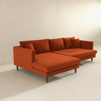 Blake Velvet Upholstered L-Shape Chaise Sofa Sectional 107