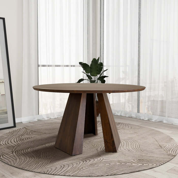Bolton Solid Walnut Wood Round Dining Table 53