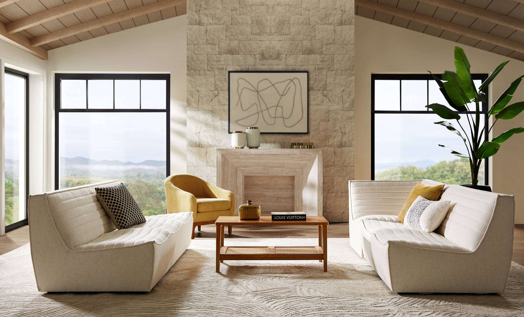 Evelyn Harmony Fabric Corner Sofa Sectional 126L