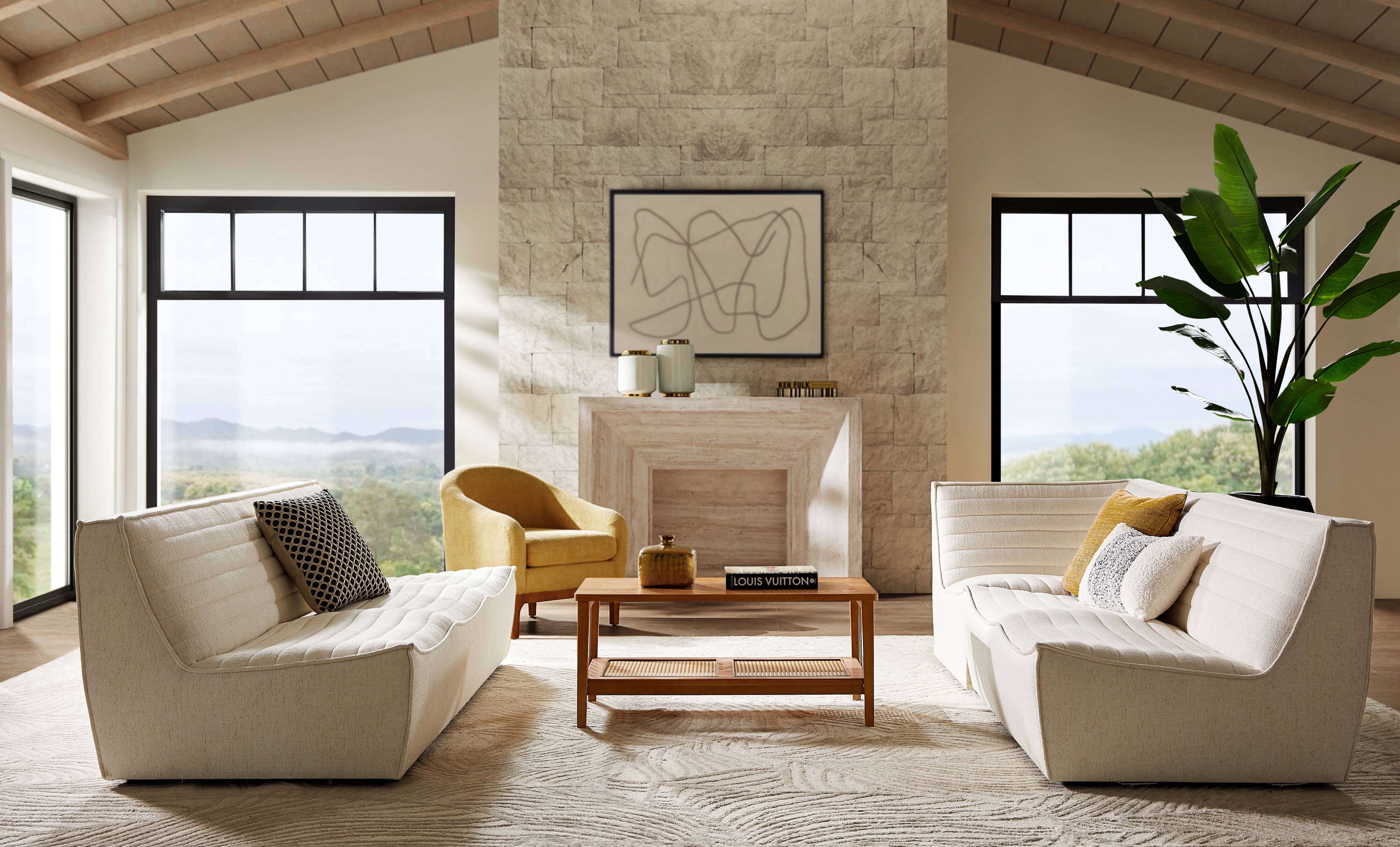 Evelyn Harmony Fabric Corner Sofa Sectional 126L