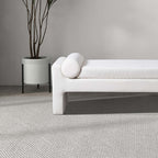 Camden Bench Upholstered in White Boucle Fabric 59