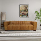 Dixon Channel Tufted Buffalo Leather Sofa 93L