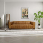 Dixon Channel Tufted Buffalo Leather Sofa 93L