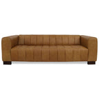 Dixon Channel Tufted Buffalo Leather Sofa 93L