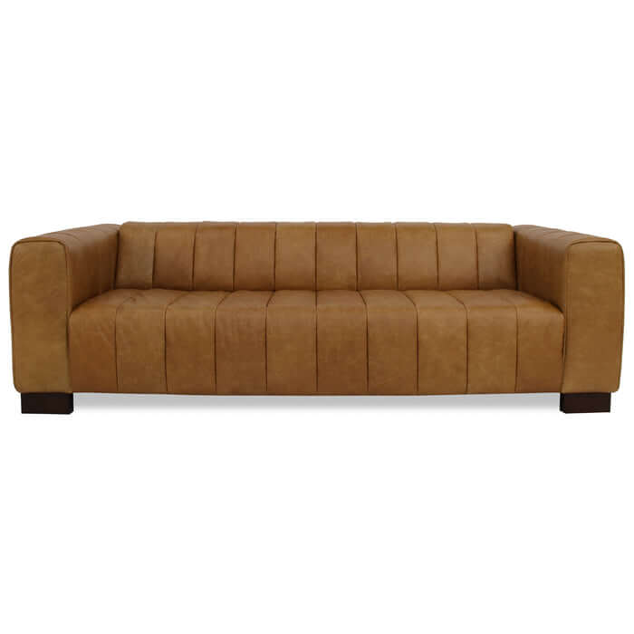 Dixon Channel Tufted Buffalo Leather Sofa 93L