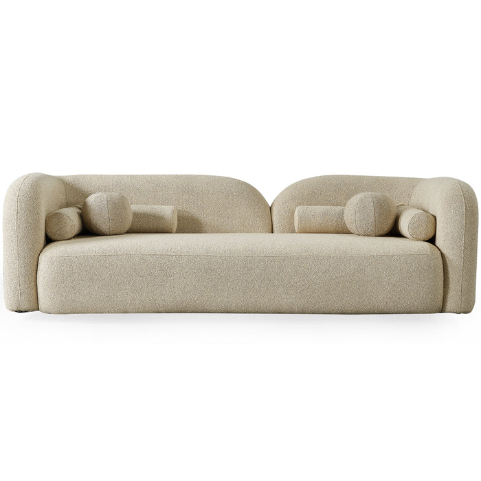 Donna Minimalist Curved Boucle Sofa 93 (3 Colors)