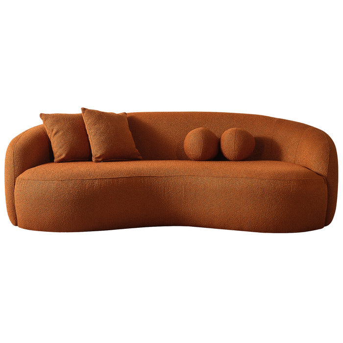 Drake Modern Boucle Upholstered Curved Japandi Sofa 89L