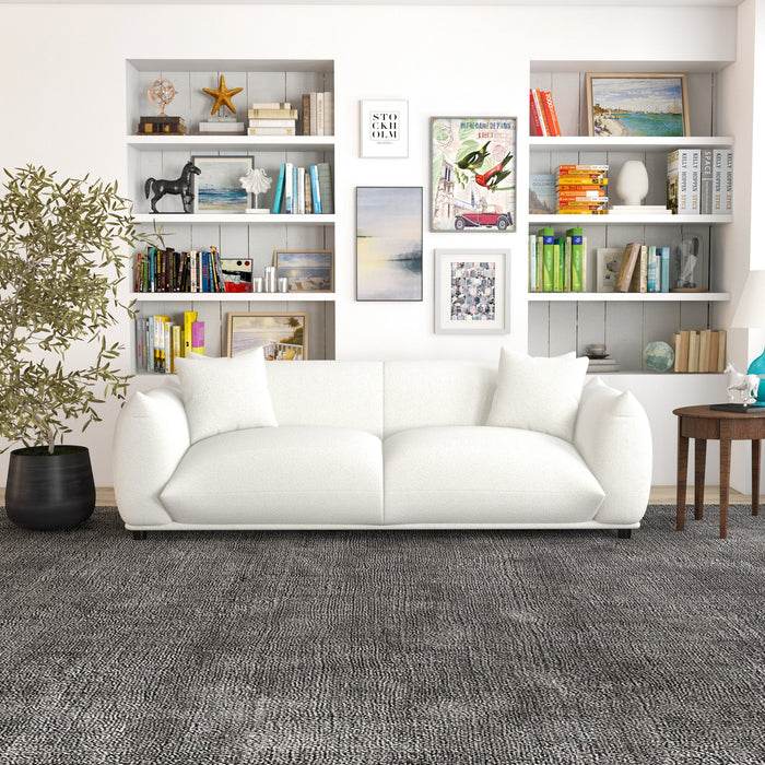 Emma Boho Cream Boucle Upholstered Sofa 89