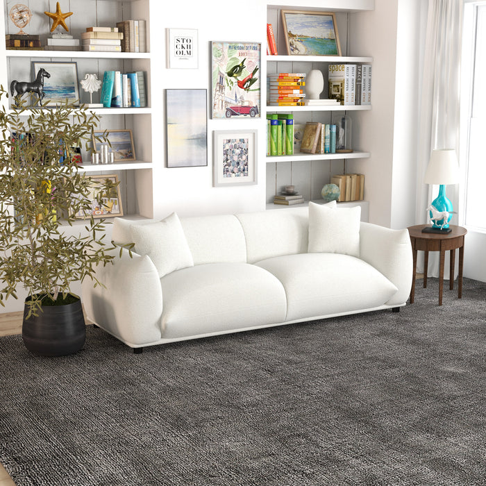 Emma Boho Cream Boucle Upholstered Sofa 89