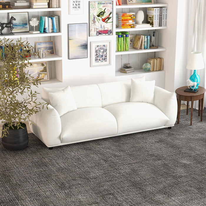 Emma Boho Cream Boucle Upholstered Sofa 89