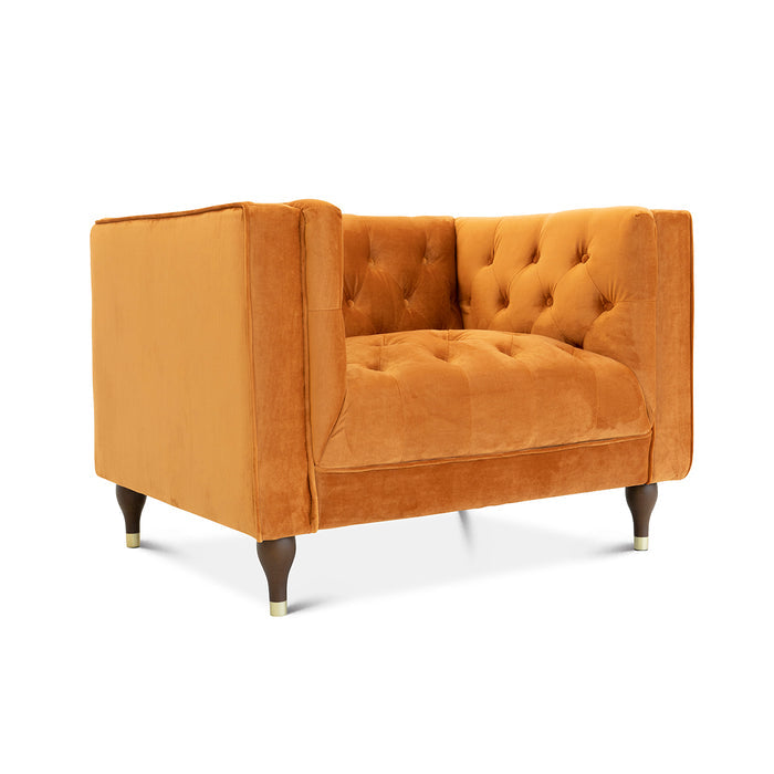 Evelyn Mid-Century Tufted Velvet Lounge Chair 42