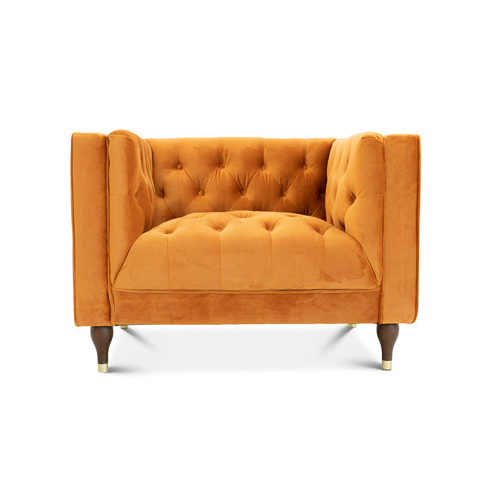 Evelyn Mid-Century Tufted Velvet Lounge Chair 42