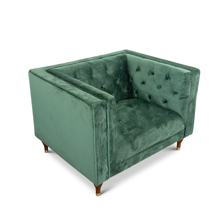 Evelyn Mid-Century Tufted Velvet Lounge Chair 42