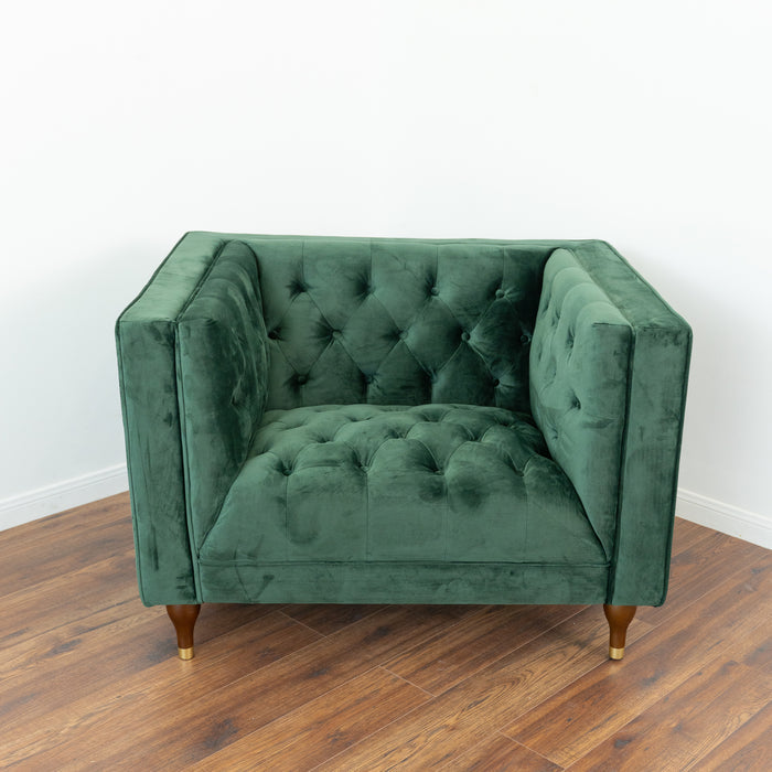 Evelyn Mid-Century Tufted Velvet Lounge Chair 42