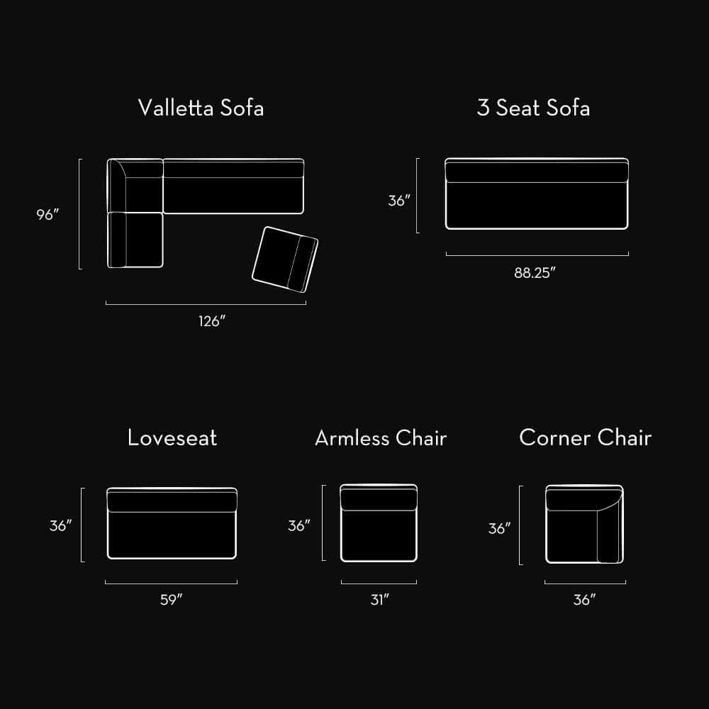 Evelyn Harmony Fabric Corner Sofa Sectional 126L