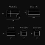 Evelyn Harmony Fabric Corner Sofa Sectional 126L