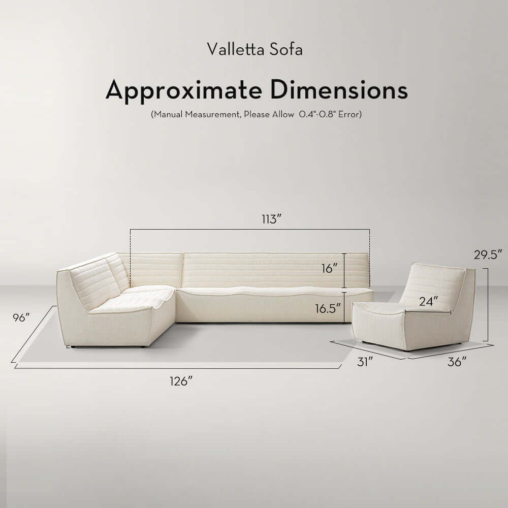 Evelyn Harmony Fabric Corner Sofa Sectional 126L