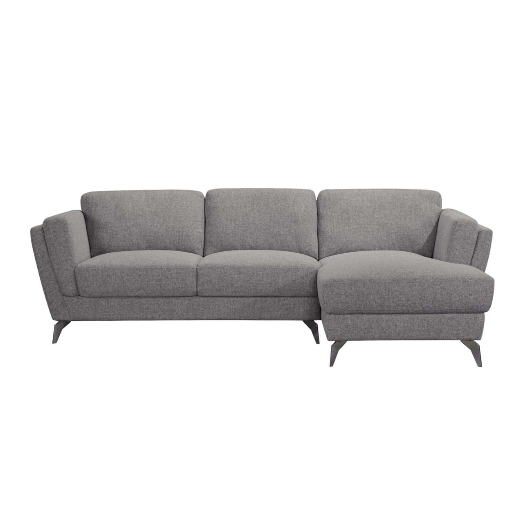 Beckett Gray Fabric Right-Facing Chaise Sofa Sectional 98