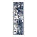 Blue Abstract Power Loom Runner Rug (Various Sizes)