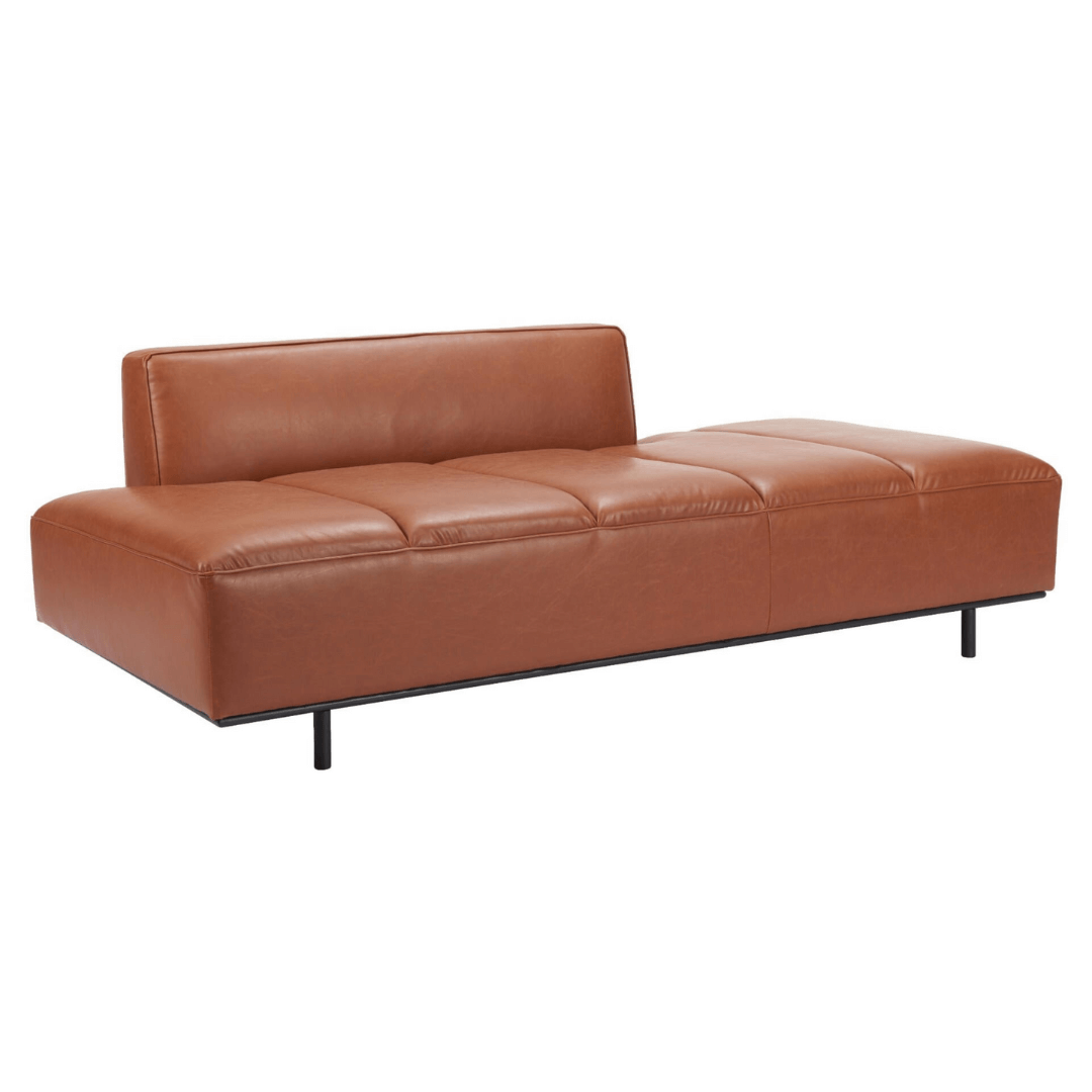 Confection Faux Leather Armless Sofa Day Bed 79