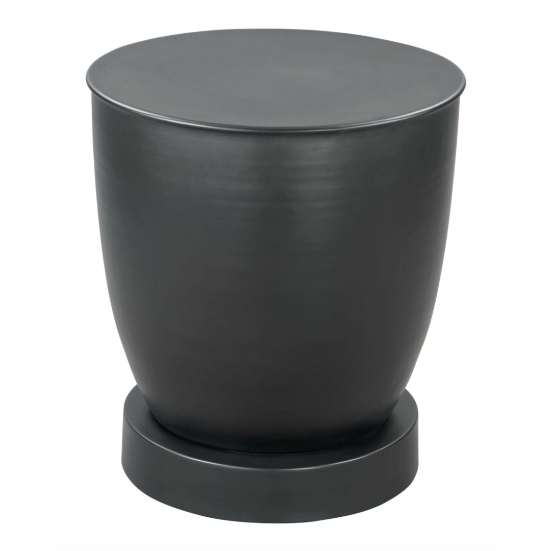 Baku Black Iron Round Accent End Table 18