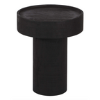 Watson Round Black Mango Wood Accent End Table 16