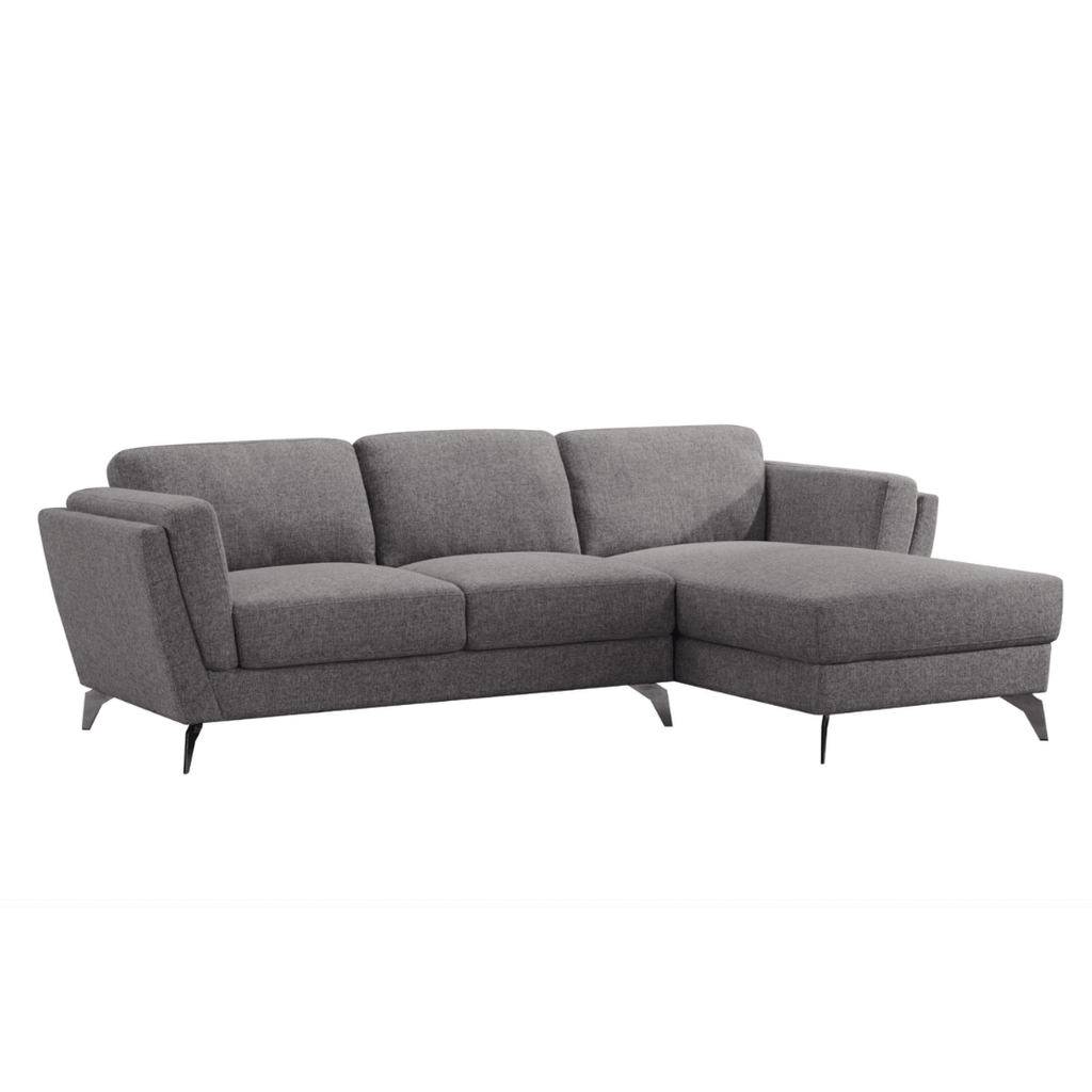 Beckett Gray Fabric Right-Facing Chaise Sofa Sectional 98