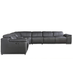Italian Leather Power-Reclining Corner Sectional Sofa (Various Size and Colors)