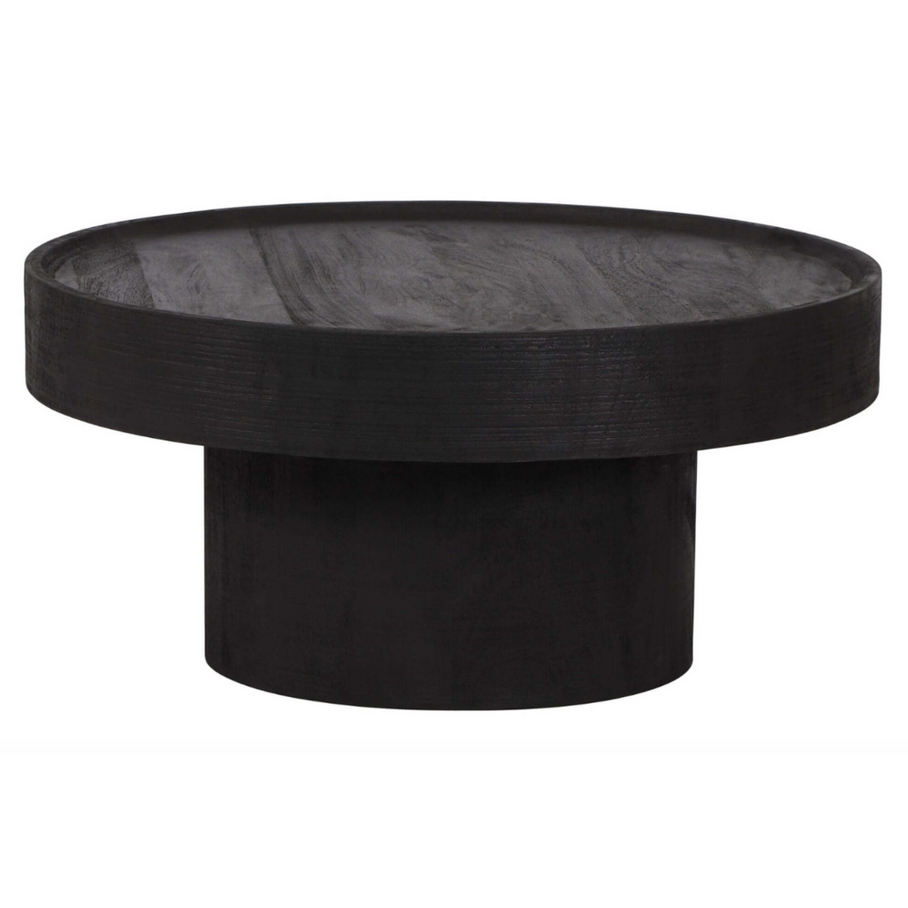 Watson Round Black Mango Wood Coffee Table 28