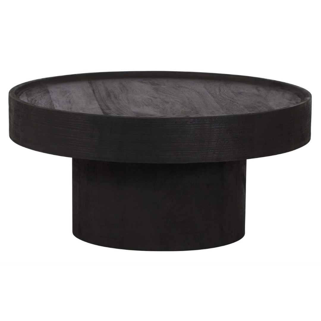 Watson Round Black Mango Wood Coffee Table 28