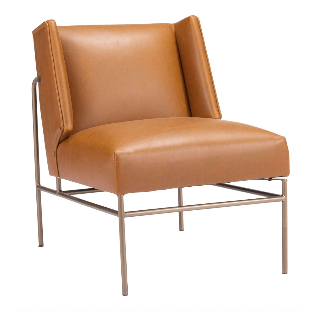 Atlanta Modern Deco Faux Leather Accent Chair