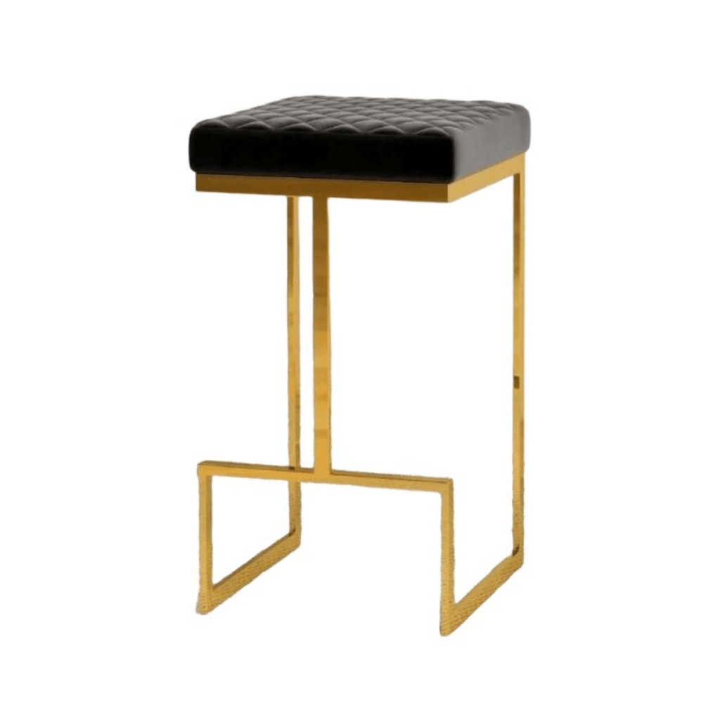 Joel Classy Gold Velvet Upholstered Bar Seat Stool