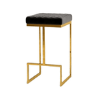 Joel Classy Gold Velvet Upholstered Bar Seat Stool