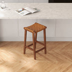 James Stool Strapped Genuine Leather Seat